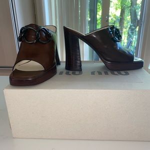 Vintage Brown Miu Miu Mules